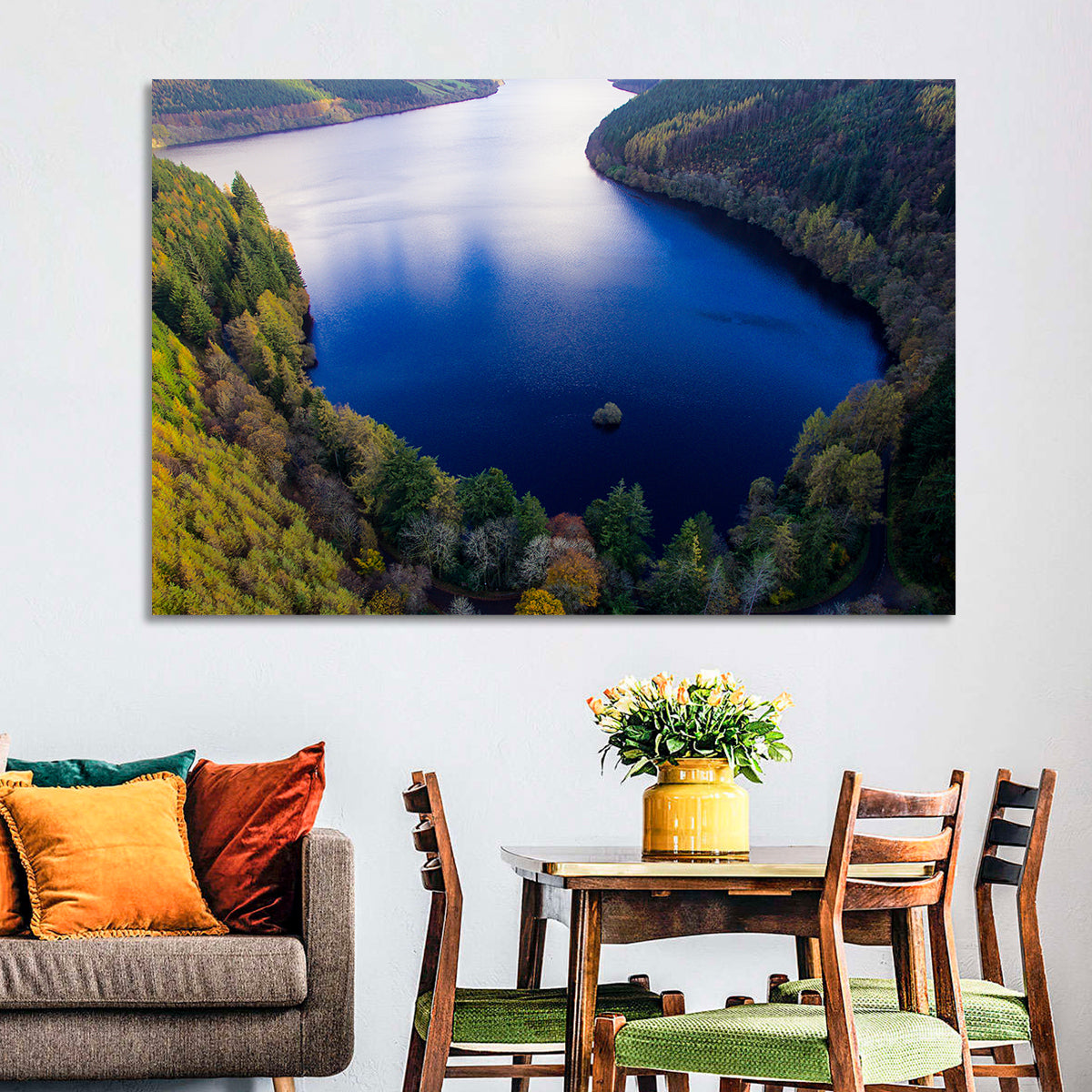 Lake Vyrnwy Aerial View Wall Art