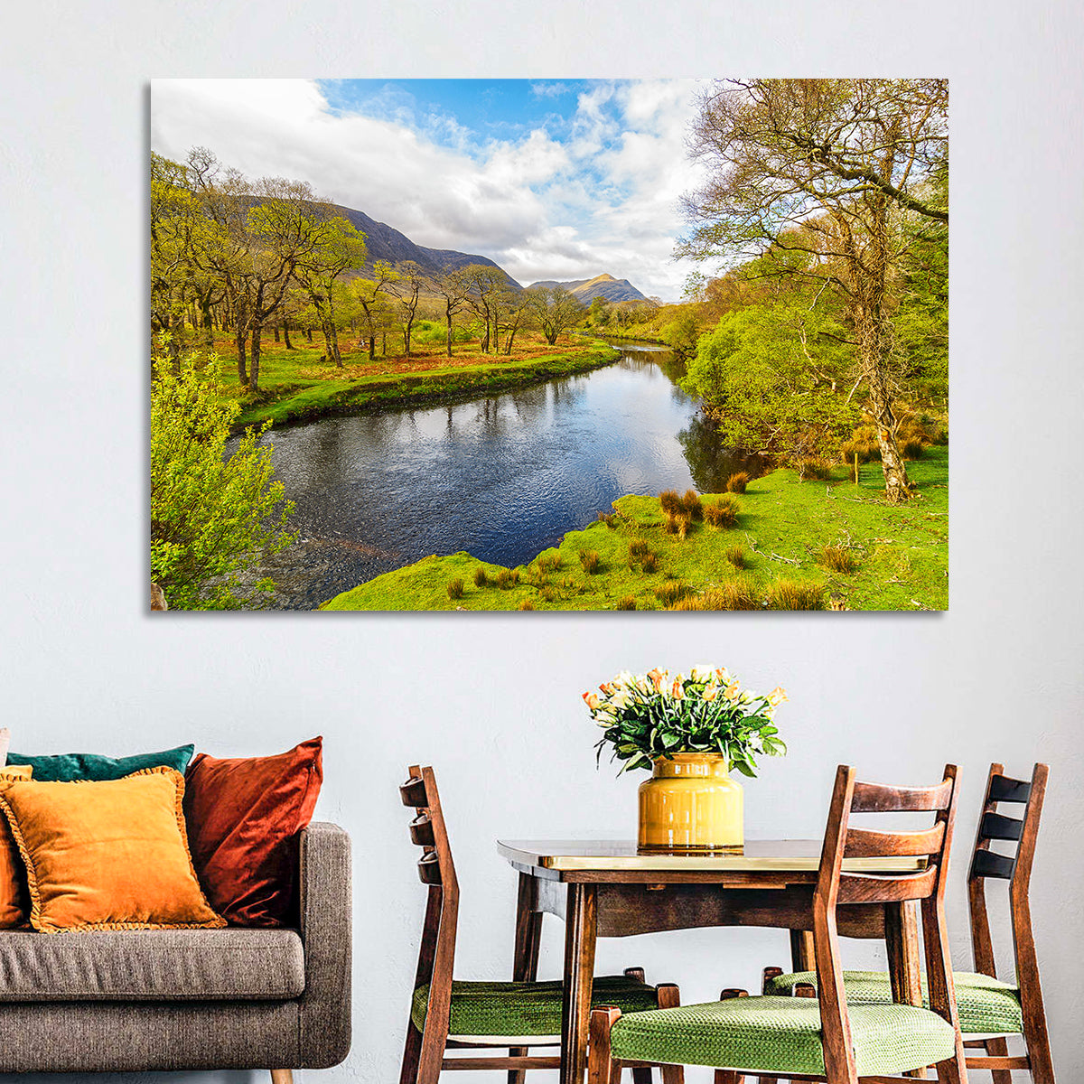 Connemara Countryside Wall Art in a room, landscape