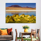 Flamingos on Salt Lake Wall Art