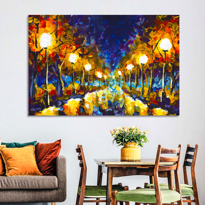 Autumn Evening Park Path Wall Art