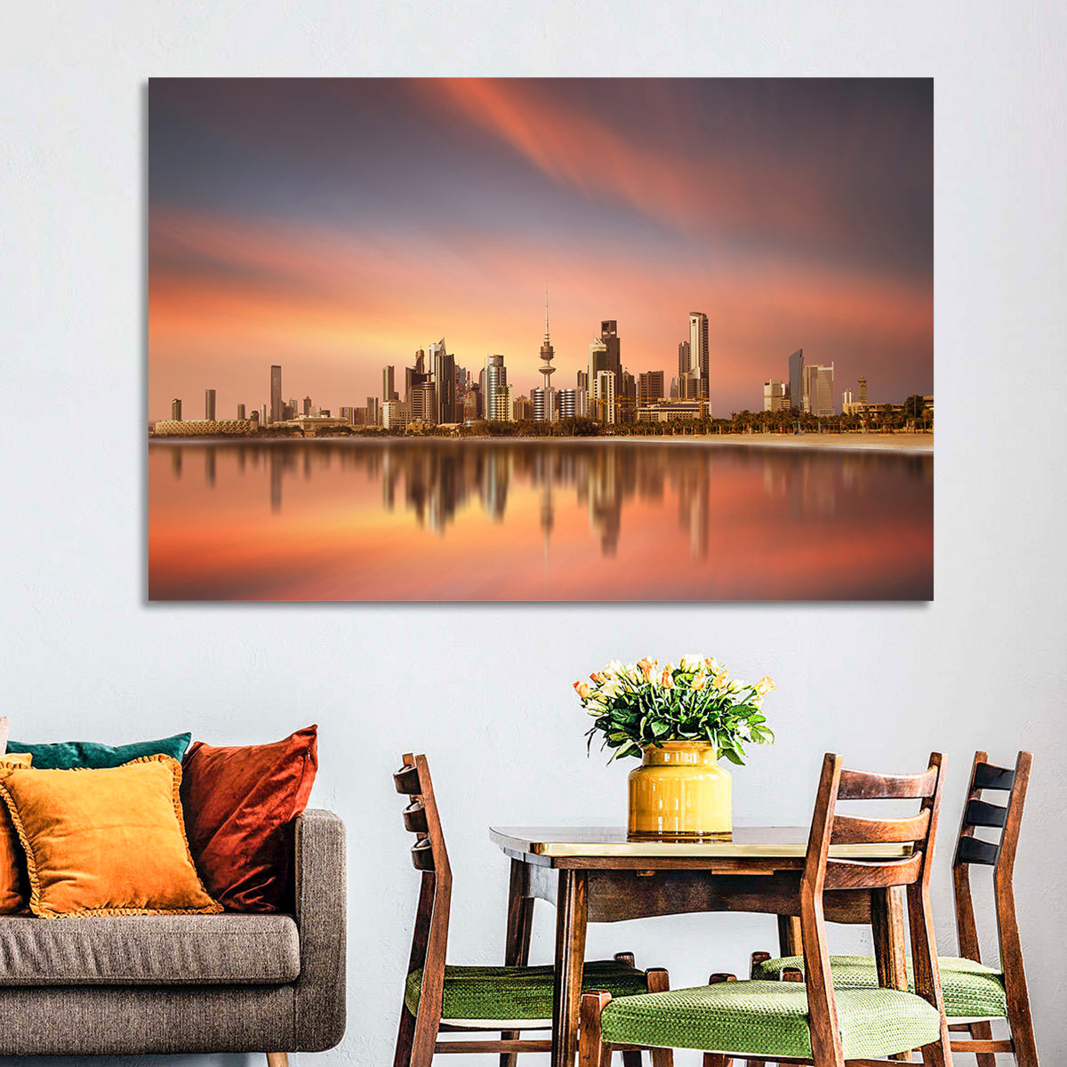 Kuwait City Skyline at Sunset Wall Art