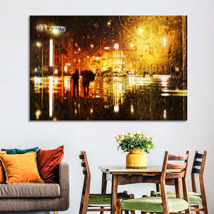 Couple in Rain Abstract Wall Art