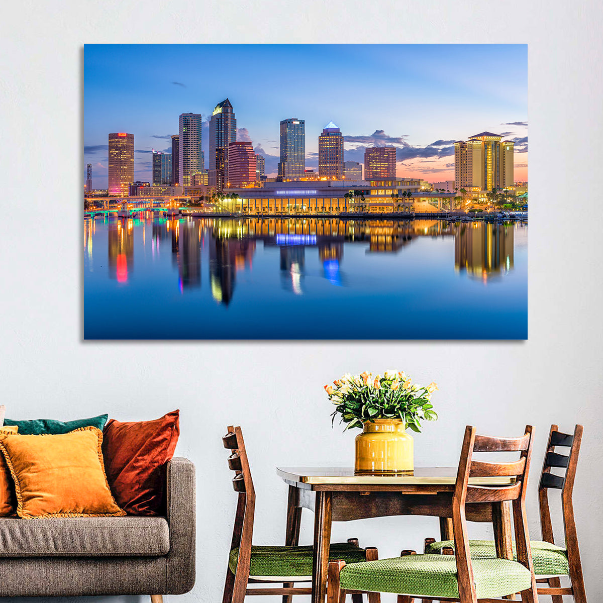 Tampa Twilight Skyline Wall Art