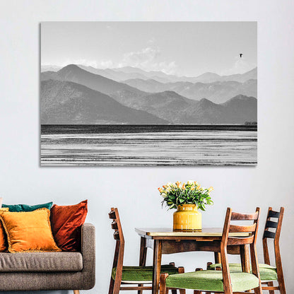 Skadar Lake Monochrome Landscape Wall Art