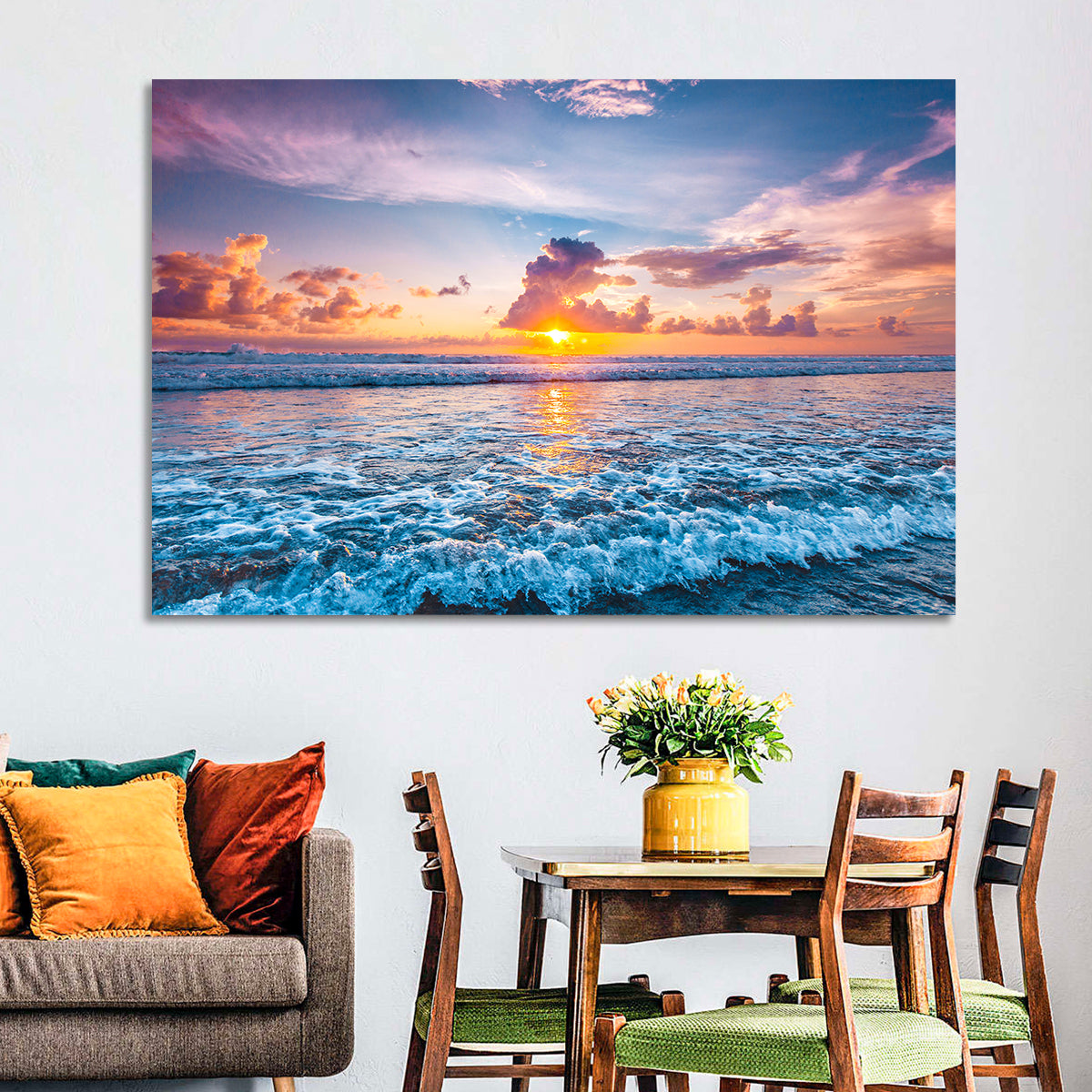Sunburst Ocean Wave Wall Art