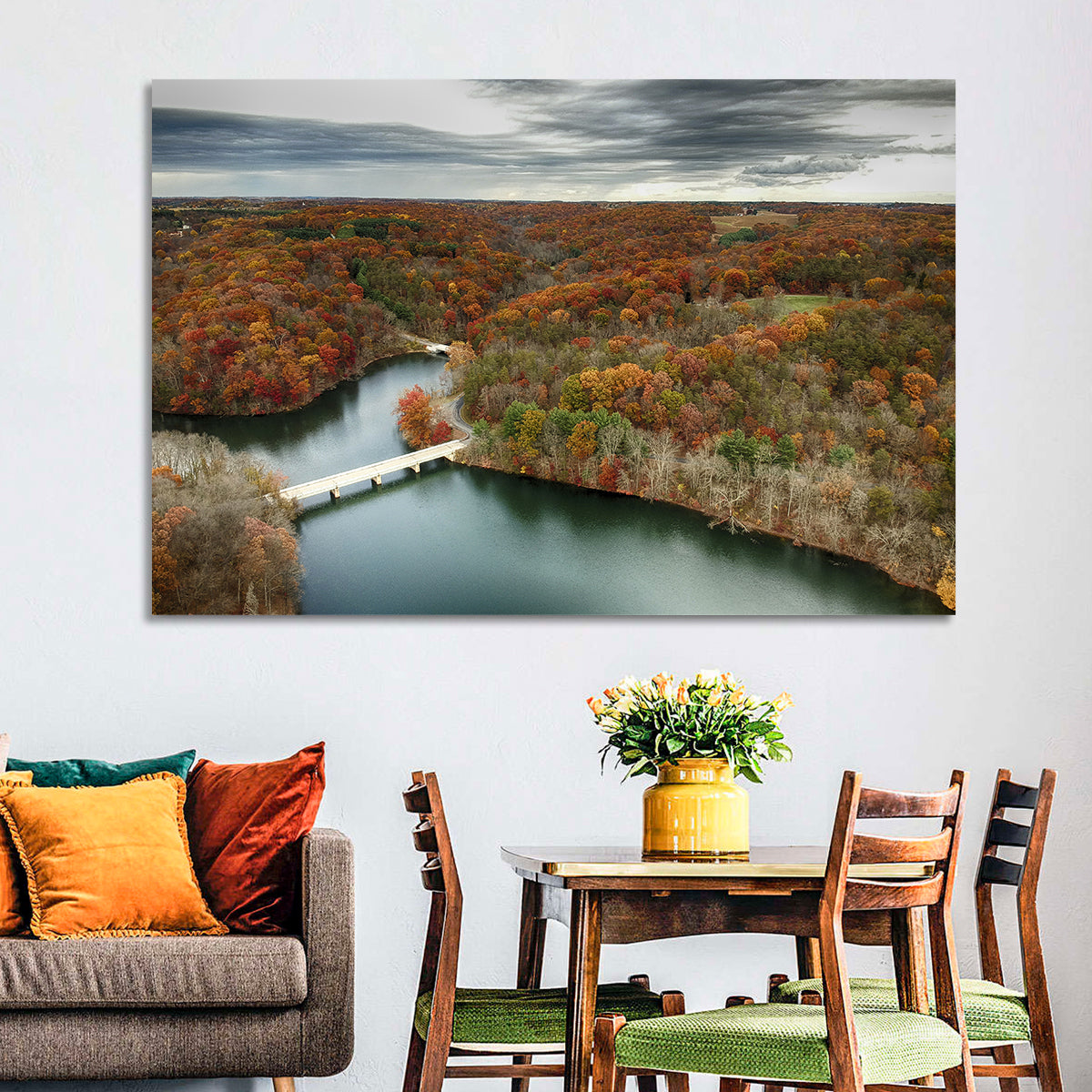 Seneca Lake Aerial View Wall Art