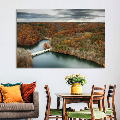 Seneca Lake Aerial View Wall Art