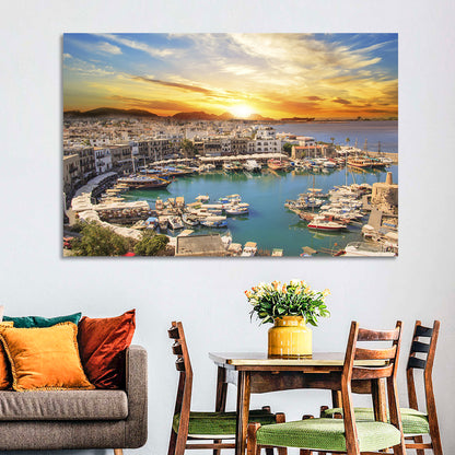 Kyrenia Harbour at Sunset Wall Art