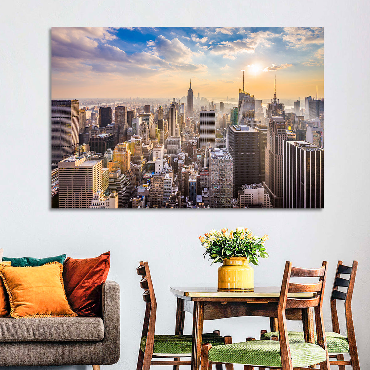 New York City Skyline at Golden Hour Wall Art