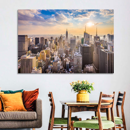 New York City Skyline at Golden Hour Wall Art