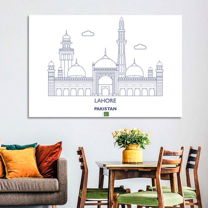 Lahore Skyline with Badshahi Mosque Wall Art
