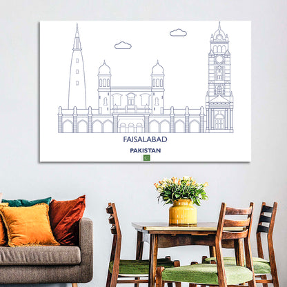 Faisalabad Clock Tower Skyline Wall Art