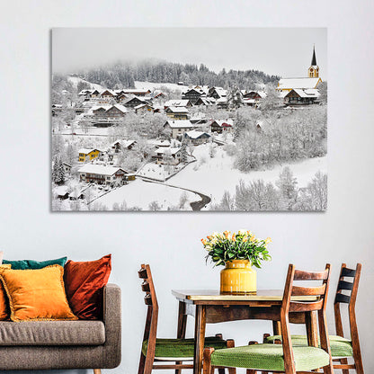 Oberstaufen Winter Village Wall Art