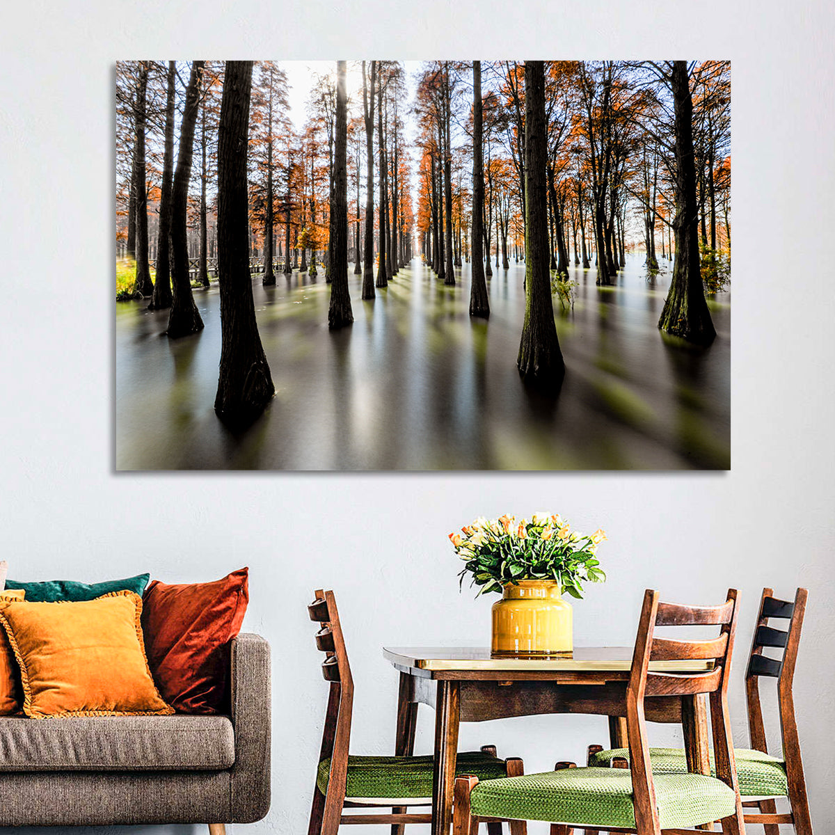 Autumn Flooded Cypress Forest Wall Art