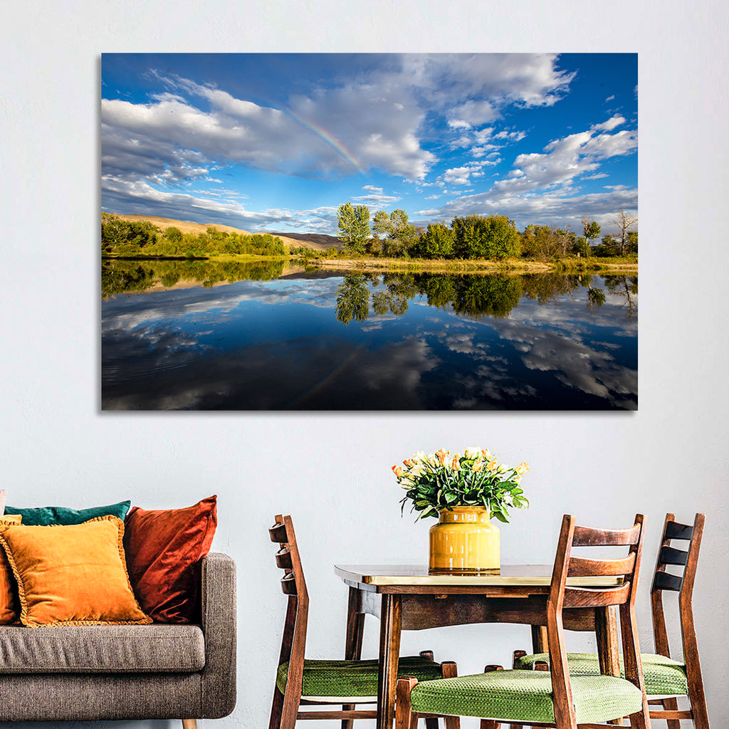 Boise River Rainbow Reflection Wall Art