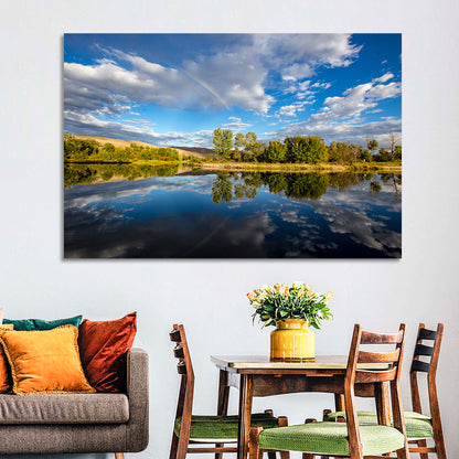 Boise River Rainbow Reflection Wall Art