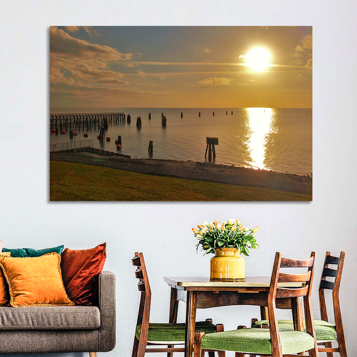 Lake Okeechobee Sunset Pier Wall Art