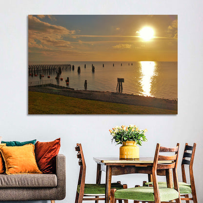 Lake Okeechobee Sunset Pier Wall Art