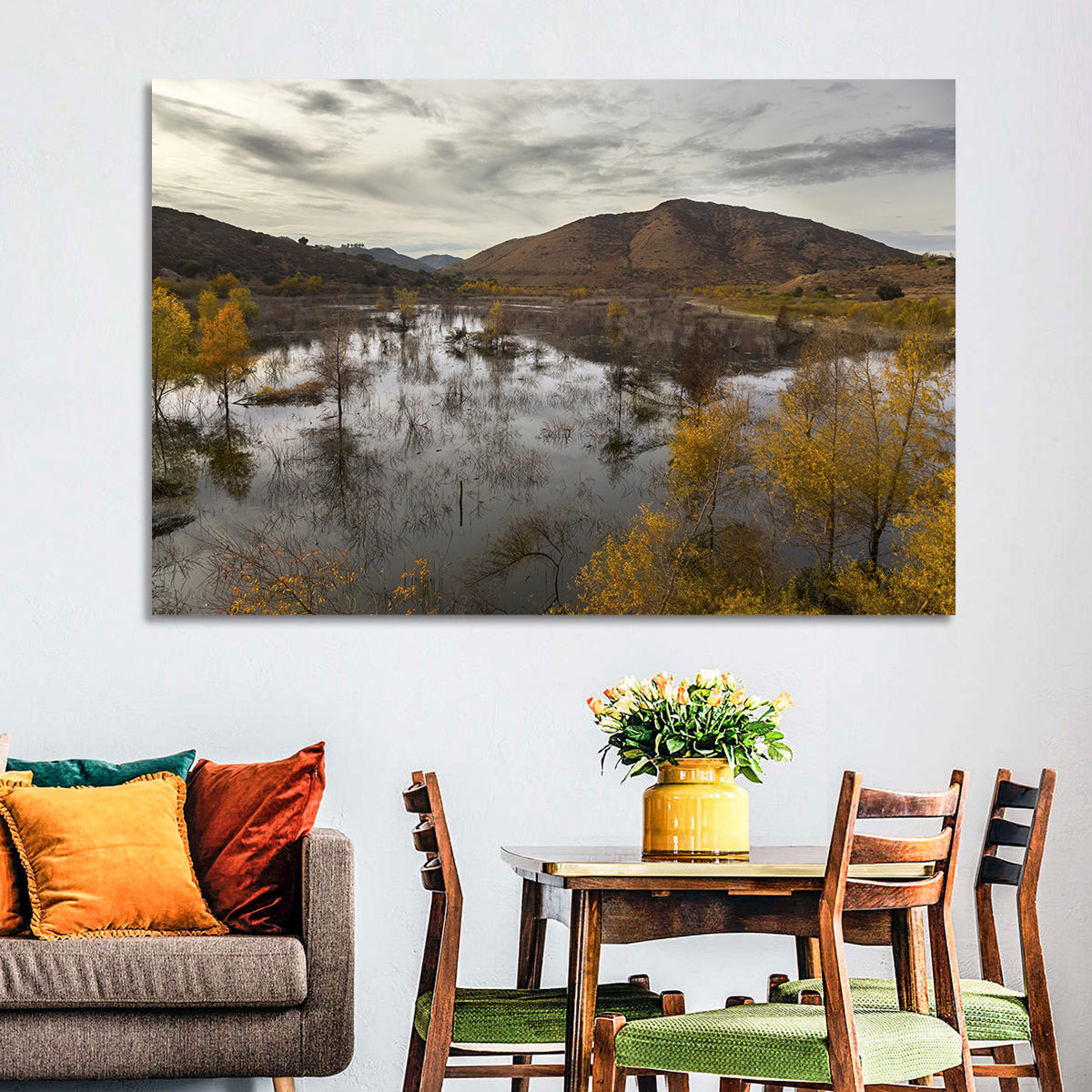 Lake Hodges Autumn Reflection Wall Art