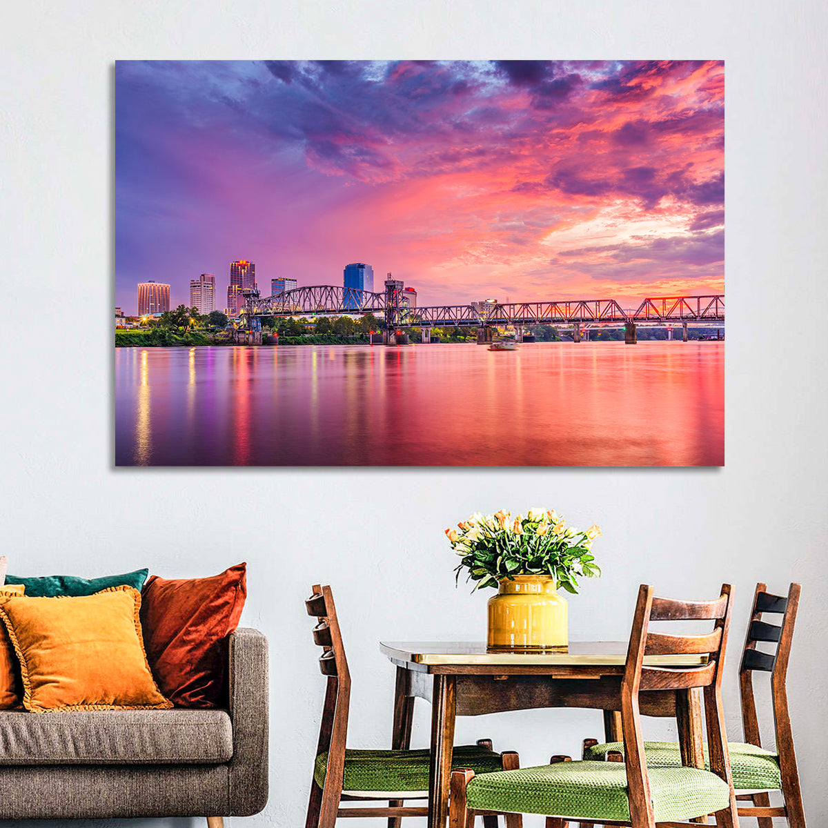Little Rock Sunset Skyline Wall Art