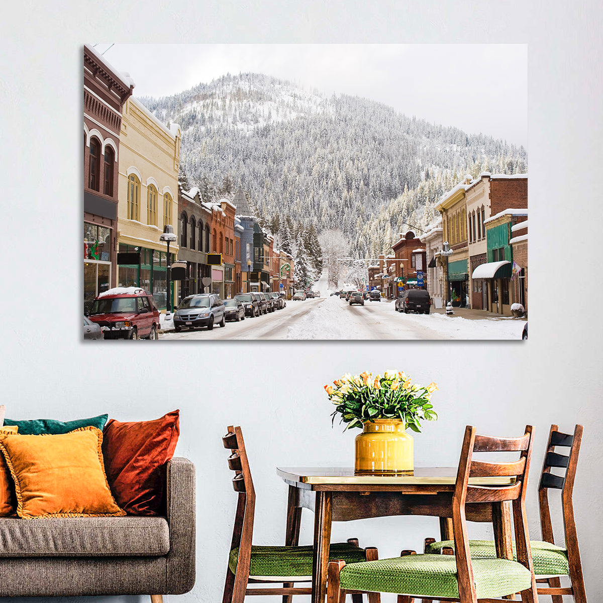 Snow Covered Mountain Main Street Wall Art