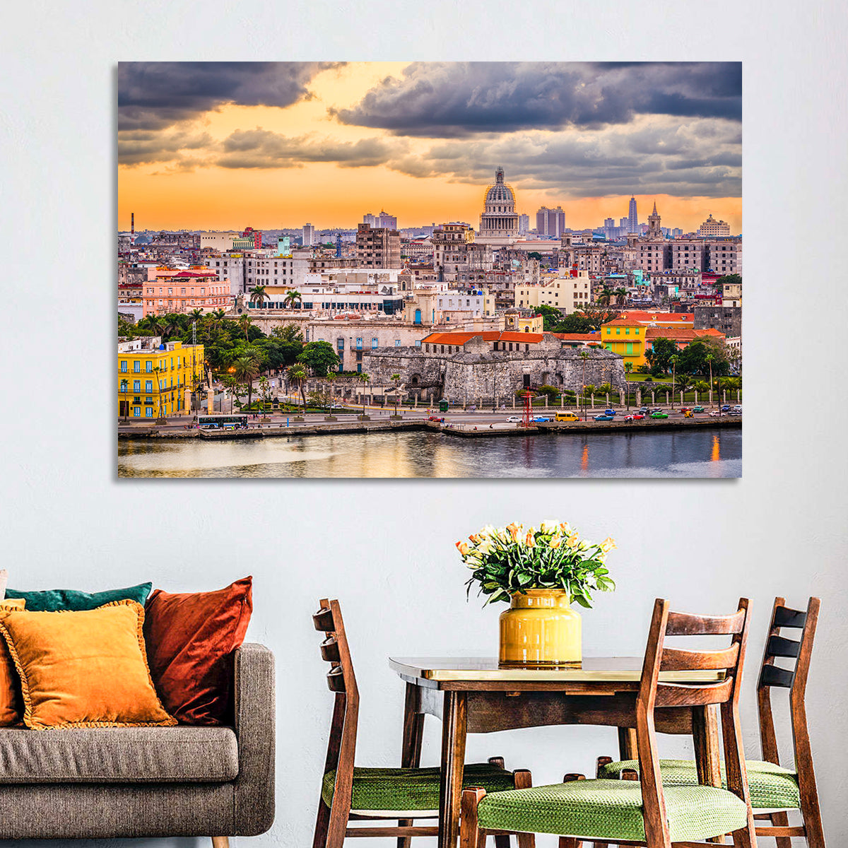 Havana Waterfront at Sunset Wall Art