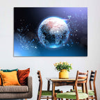 Wireframe Globe Network Wall Art