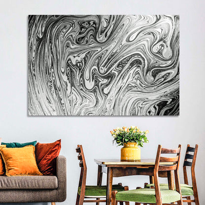 Ink Swirl Monochrome Abstract Wall Art
