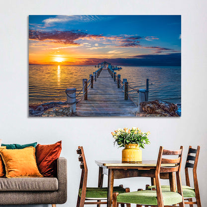 Islamorada Pier at Golden Hour Wall Art