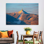 Ještěd Summit at Golden Hour Wall Art