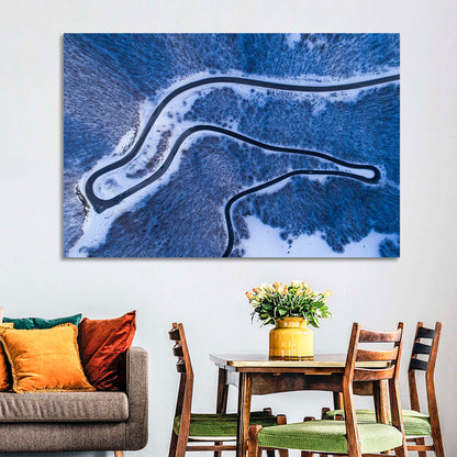 Montenegro Snowy Mountain Road Wall Art