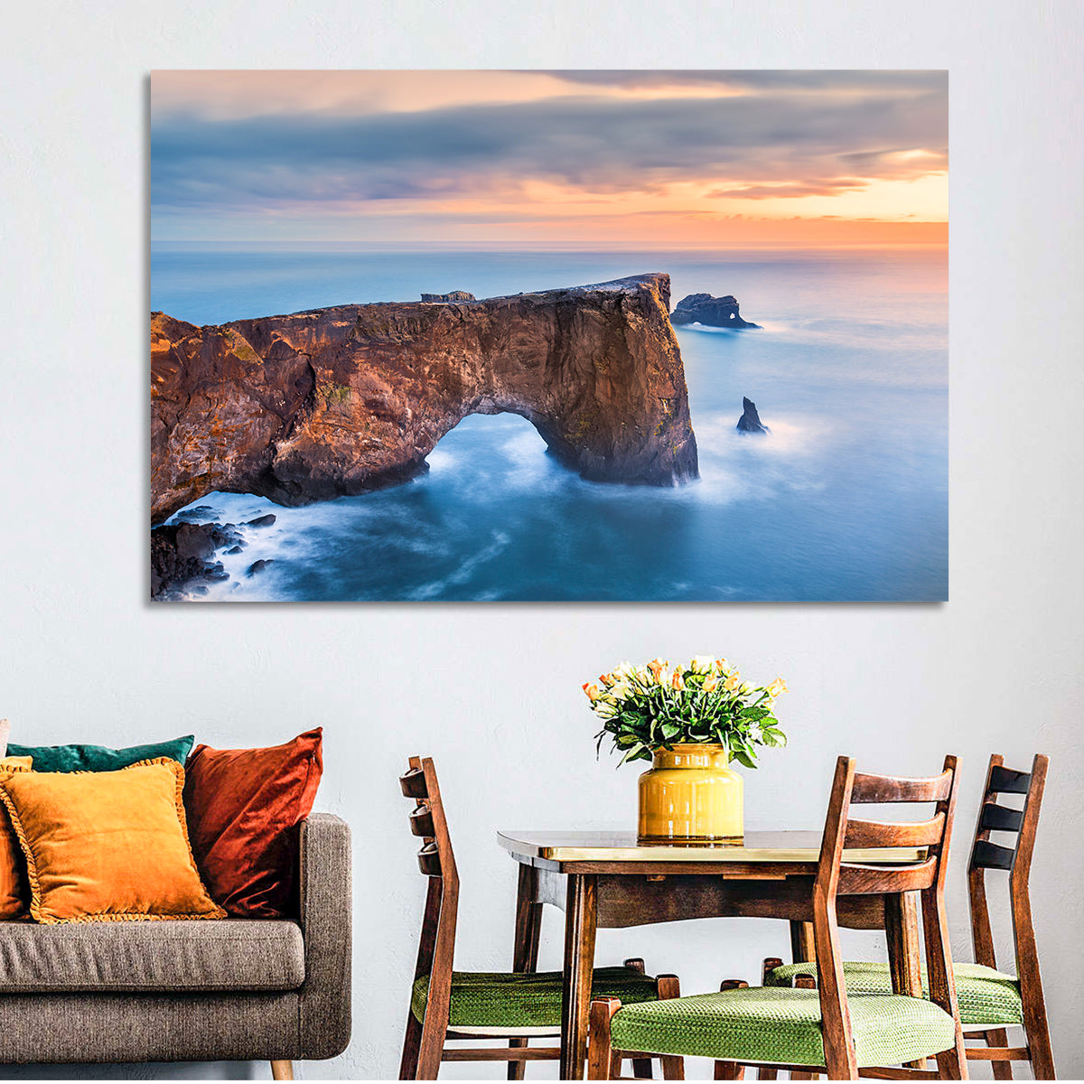 Dyrhólaey Sea Arch at Sunset Wall Art