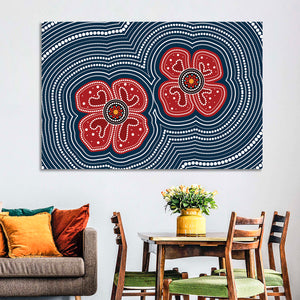 Poppy Flowers Aboriginal Wall Art