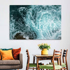 Aerial Ocean Waves with Sea Foam Wall Art
