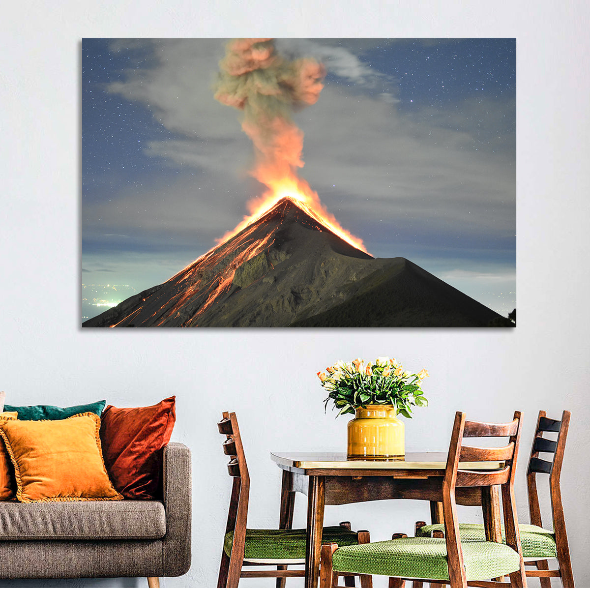 Fuego Night Eruption Wall Art