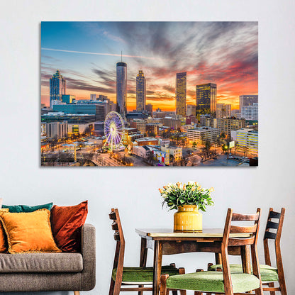 Atlanta Skyline with Skyview Wheel Wall Art