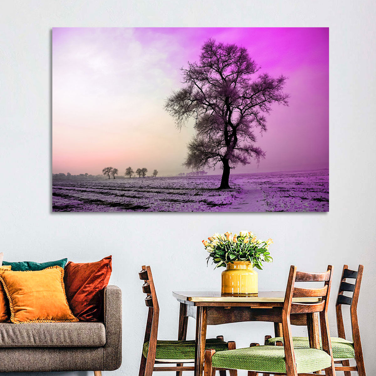 Violet Winter Dawn Tree Wall Art