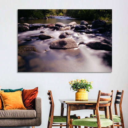 Truckee River Sunlit Rocks Wall Art