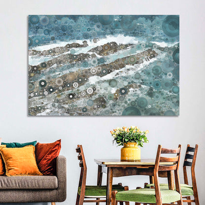 Teal Mosaic Ocean Wave Wall Art