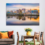 Providence Skyline at Golden Hour Wall Art