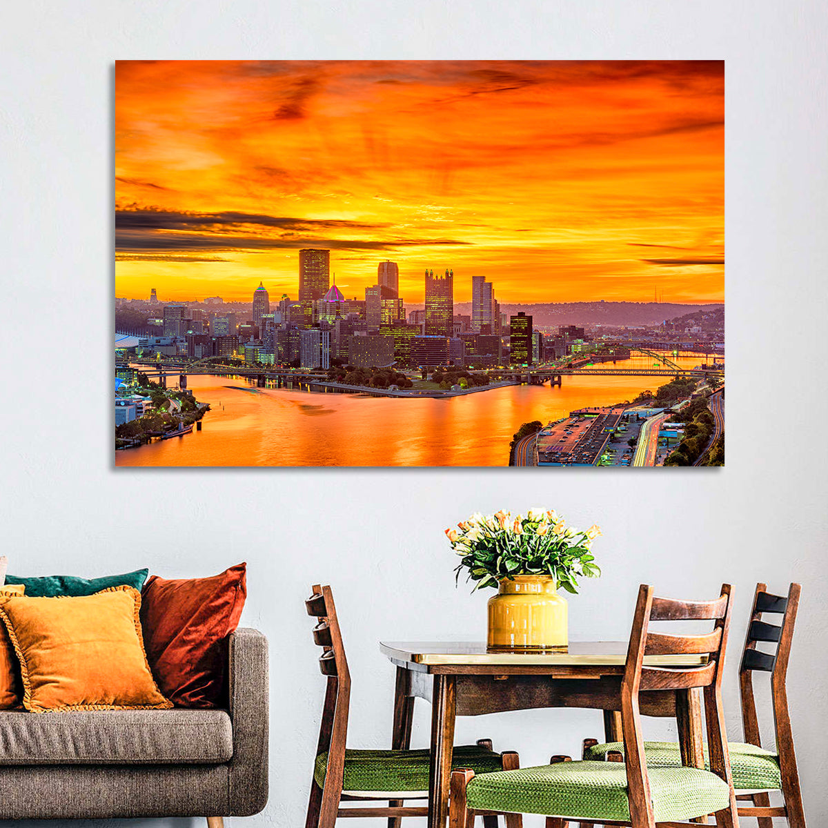 Pittsburgh Skyline at the Point Wall Art