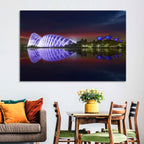 Gardens by the Bay Night Reflection Wall Art