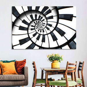 Spiral Piano Keyboard Wall Art