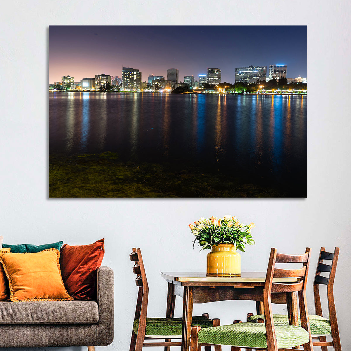 Oakland Skyline Over Lake Merritt Wall Art
