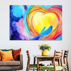 Blue Silhouette with Radiant Heart Wall Art