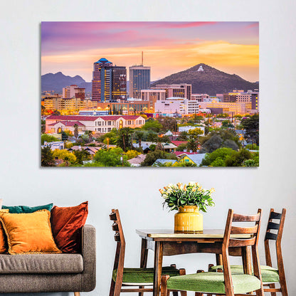 Tucson Skyline at Golden Hour Wall Art