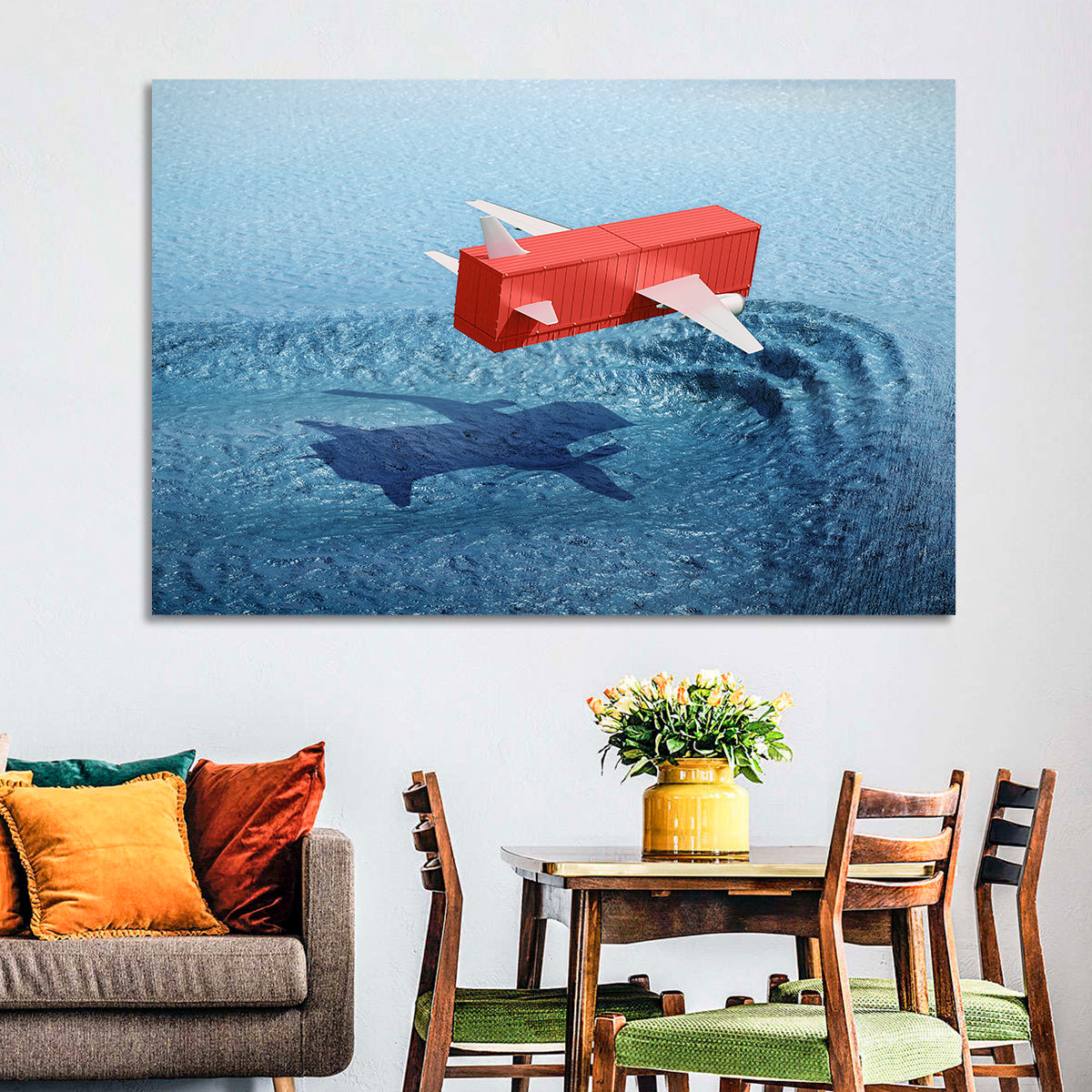 Flying Shipping Container Wall Art