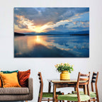 Golden Hour Lake Reflection Wall Art