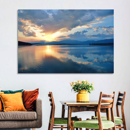 Sunset Over Lake Wall Art