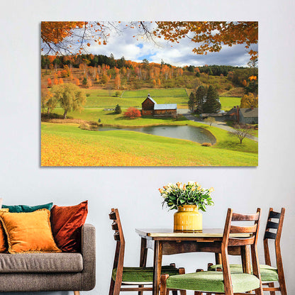 Vermont Barn by Pond Wall Art